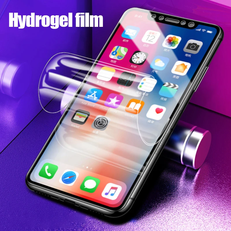 HD Гидрогелевая пленка закаленное стекло для iPhone X XR XS Max 6S 6 8 7 Plus защита экрана от