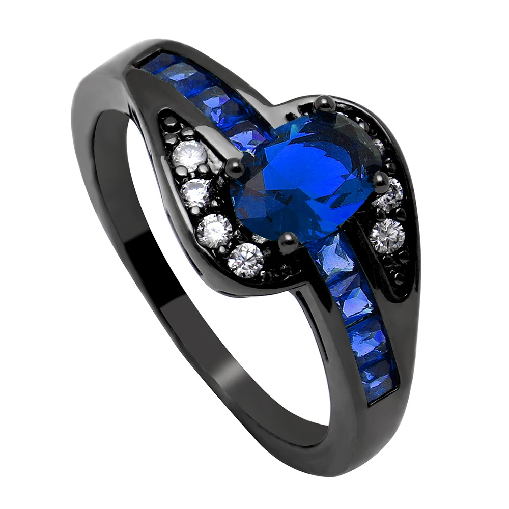 Женское Винтажное кольцо с черным покрытием фианитом|cz rings|fashion rings for womenrings women |