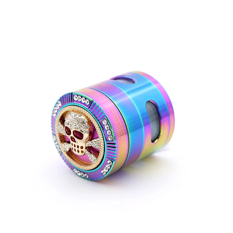 

New shiny and fashionable zinc alloy cigarette machine, metal four-layer creative animal pattern tobacco grinder, free delivery