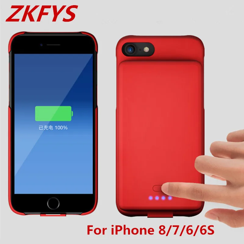 ZKFYS 4000 мАч Портативный Ультратонкий большой емкости зарядное устройство для iPhone 8