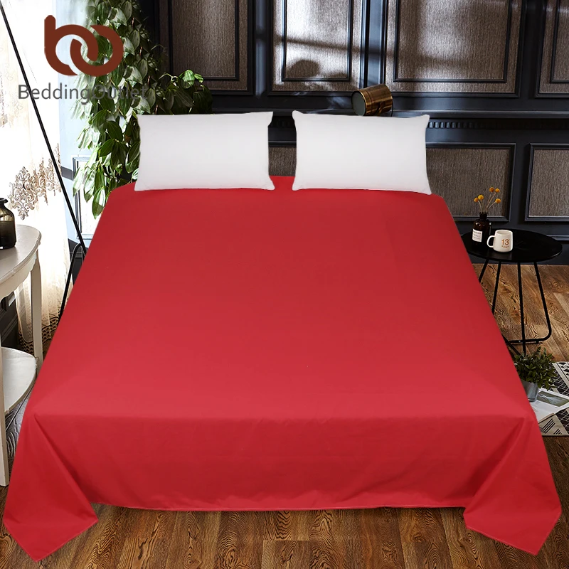 BeddingOutlet Solid Color Bed Sheet One Piece White Black Red Flat Microfiber Soft Bedding Bedspreads Twin Full Queen King | Дом и сад