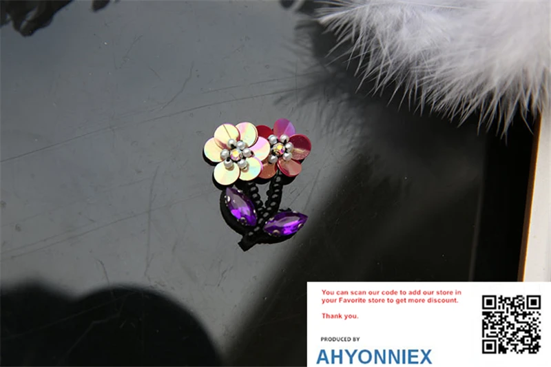 AHYONNIEX 1 шт. бусины ручной работы алмазные дятел и цветы патчи пришить на кружевной