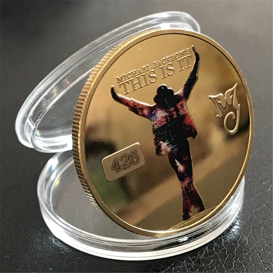 Free shipping 10pcs/lot Michael Jackson Commemorative gold Coin. King of Pop. Coin | Дом и сад
