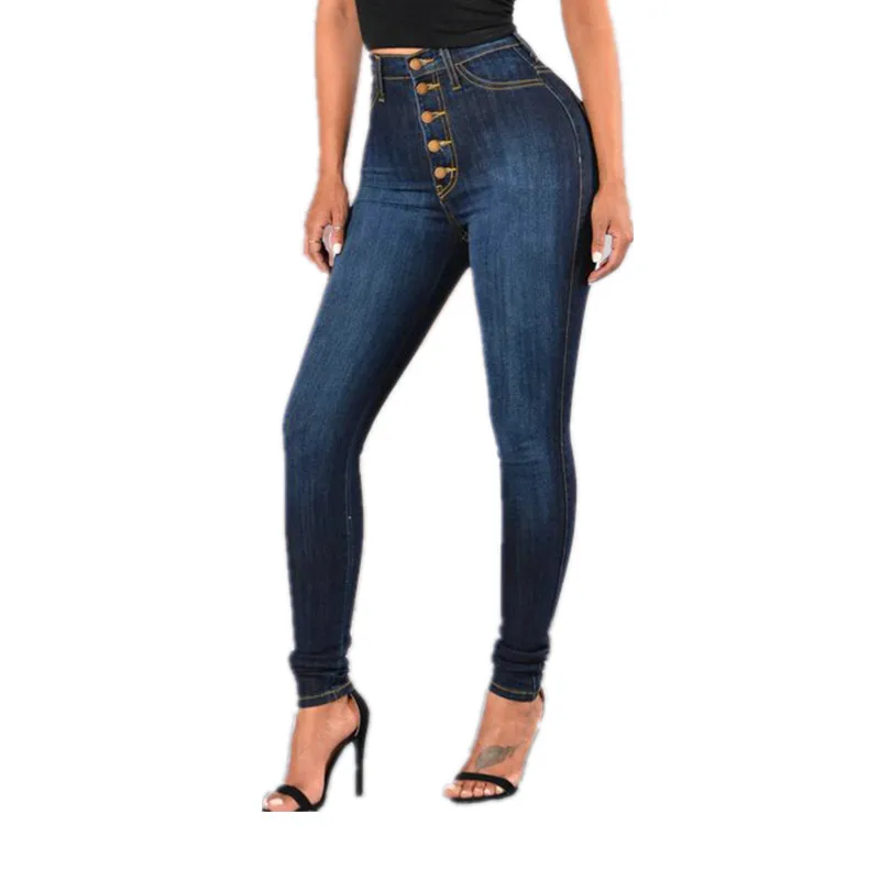 

Jeans Women Denim Skinny Jeans High Waist Strechy Pants Slim Bodycon Trousers Blue Street Style Jean Femme 2018