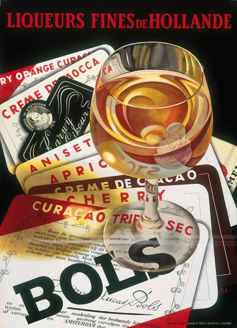 Винтаж 1900s напитков алкоголиков ликера рекламы плакат Curacao Senglet Классическая