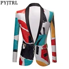 PYJTRL новый модный блейзер с отложным воротником и блестками, диджей ночной клуб, облегающий костюм, куртка, сценические костюмы певцов