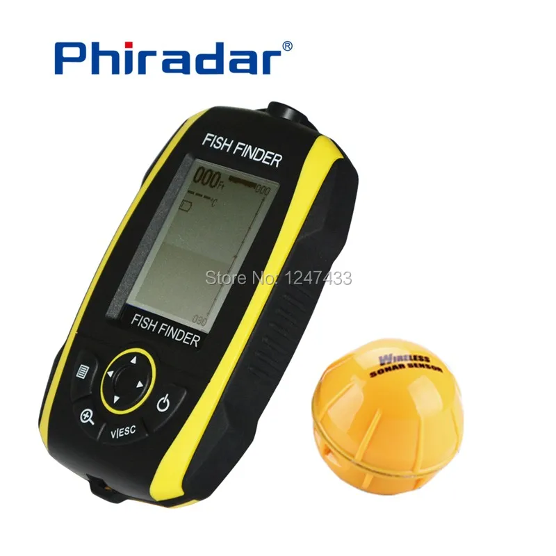 Phiradar 2.4 "Беспроводной Портативный Рыболокаторы 120ft/36 м глубина обнаружения 200ft/60