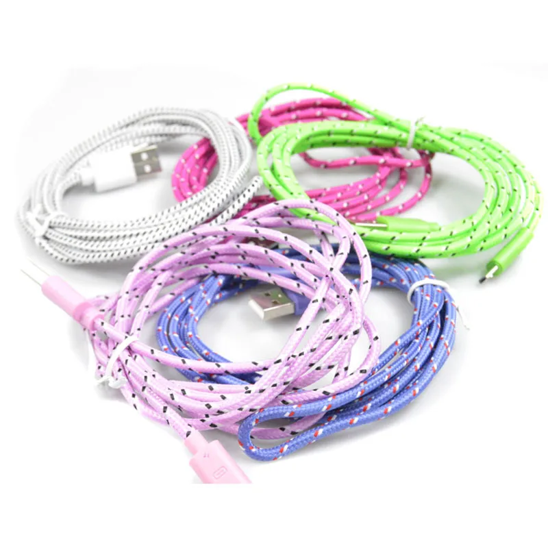 Effelon 1M/2M/3M Braided Wire Micro USB Cable 3ft Sync Nylon Woven Charger Cords For Samsung Galaxy S3 S4 S6 Blackberry SONY | Мобильные