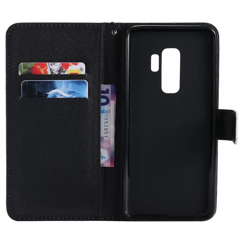 Woodlysi флип чехол кожаный бумажник для Samsung Galaxy S9 Чехол мультфильм Card Case плюс|leather