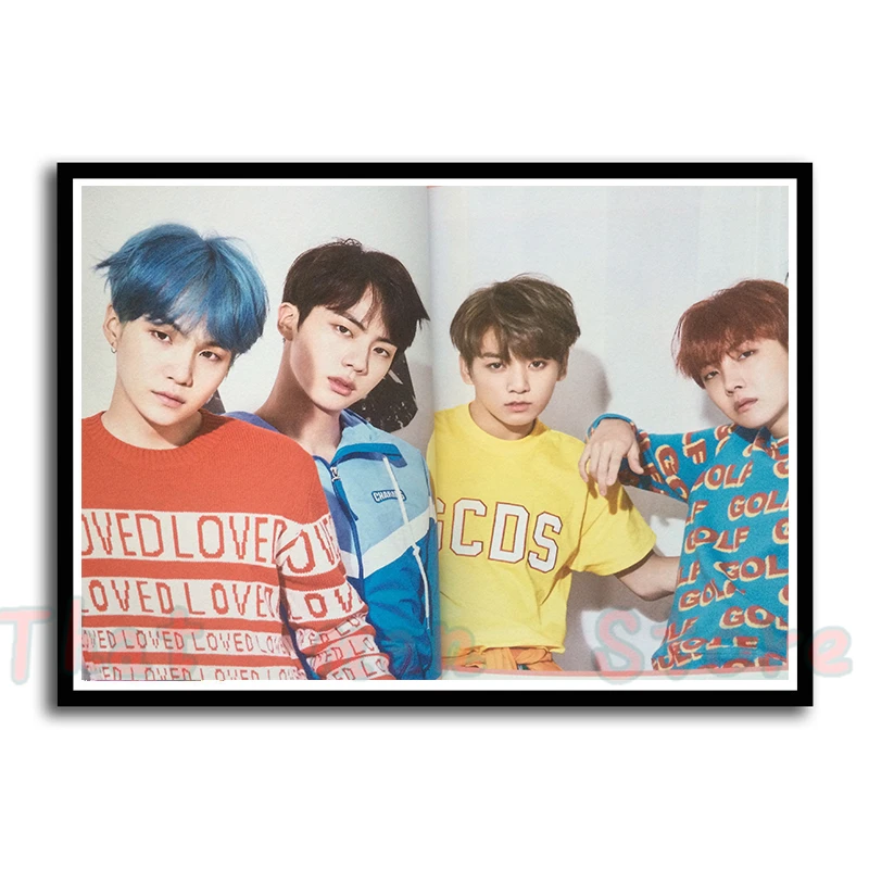 Kpop bangtan Плакаты для мальчиков членов наклейки на стену украшение дома гостиная спальня печать 42*30 см без рамки