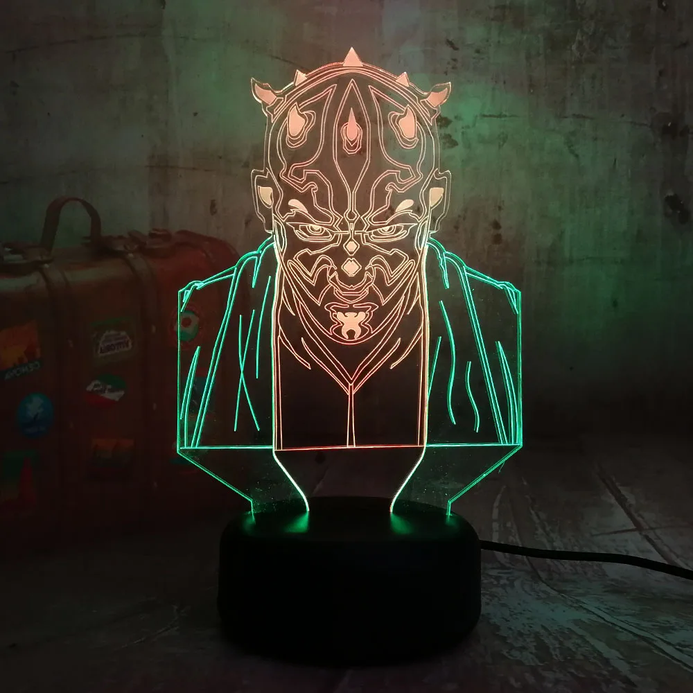 Звездные войны Дарт Маул Новинка 3D светодиодный ночной Светильник RGB 7 смешанный