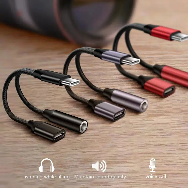 Адаптер для наушников с USB C на 3 5 мм разъем быстрой зарядки AUX аудиокабель Xiaomi Mi 6 6x