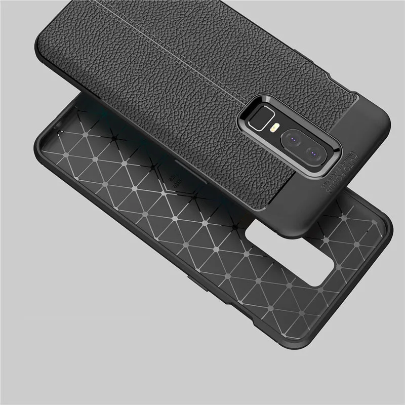 Для Oneplus 6 Чехол углеродного волокна Текстура Мягкий силиконовый чехол для One Plus