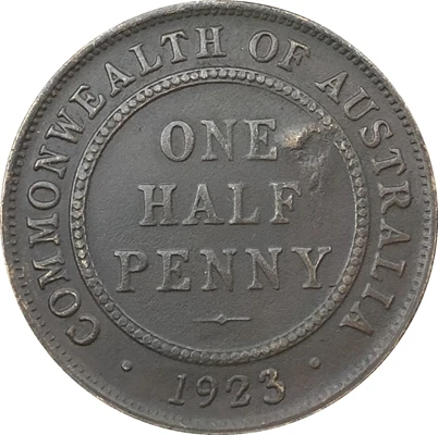 

REPLICA Double face 1923 Australia One Half Penny Coin Copy 100% coper