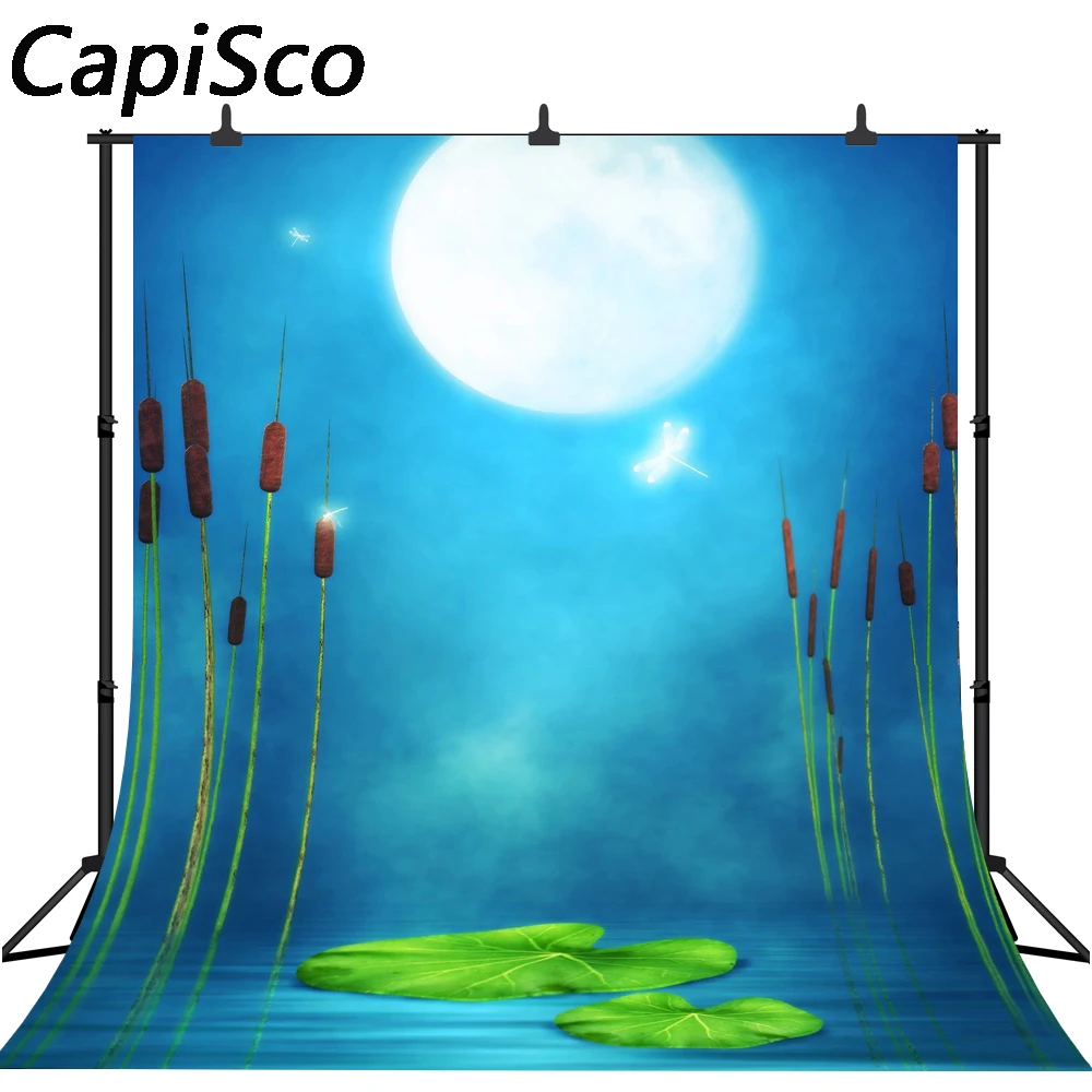Capisco Dreamlike река лотос лист Луна детский фотографический фон на заказ фотография
