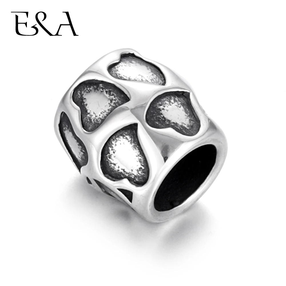 Бусины из нержавеющей стали в форме сердца 5 мм металлические отверстия