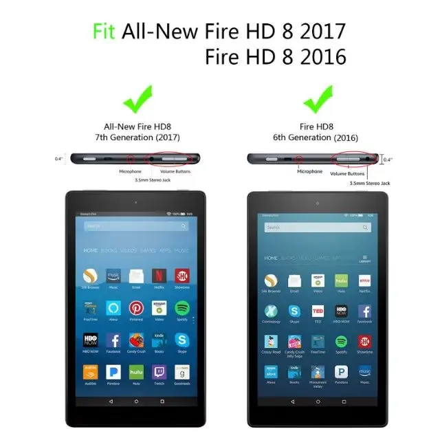 Для Kindle Fire HD 8 Новинка 2017 года Смарт искусственная кожа рукавом для Amazon 2016 Case