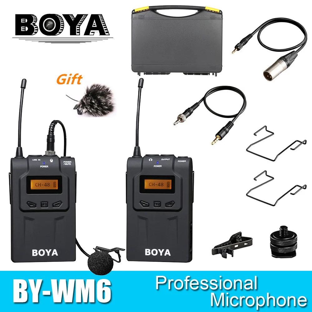 BY-WM6 BOYA BY-WM8 Pro BY-WM6-UHF Беспроводная микрофонная система всенаправленный петличный микрофон для ENG EFP DV DSLR - Цвет: BY-WM6