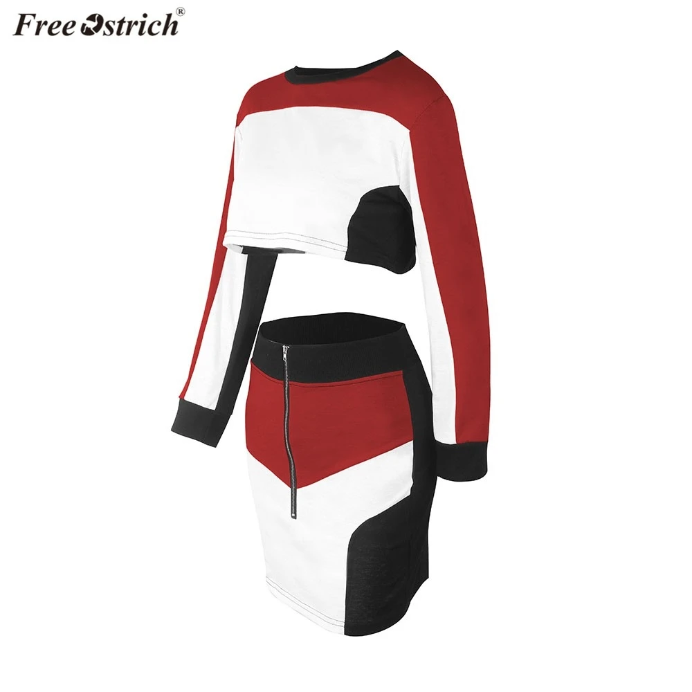 Женский спортивный костюм страуса из 2 предметов с юбкой повседневная одежда