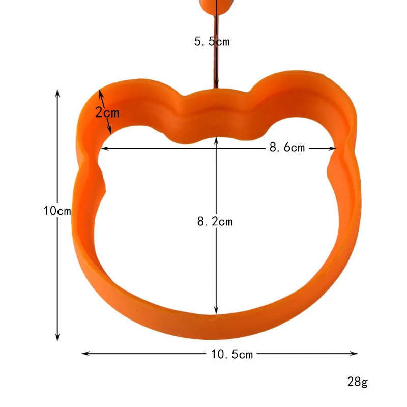 bear shape 5 стилей блинница жареное яйцо форма силиконовые формы антипригарное простое управление блинница омлет круглая форма - Цвет: bear shape