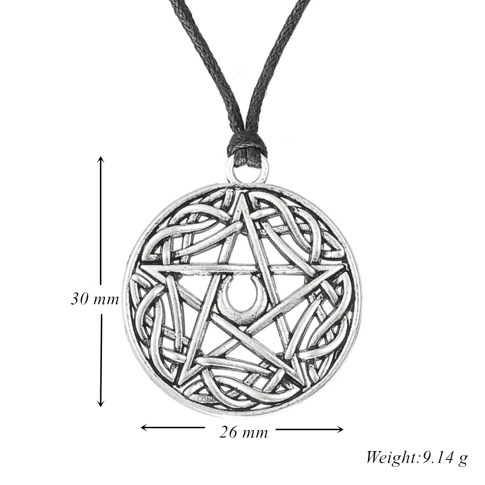 Dawapara Wicca языческий полумесяц подвеска в виде пятиконечной звезды подвески колец