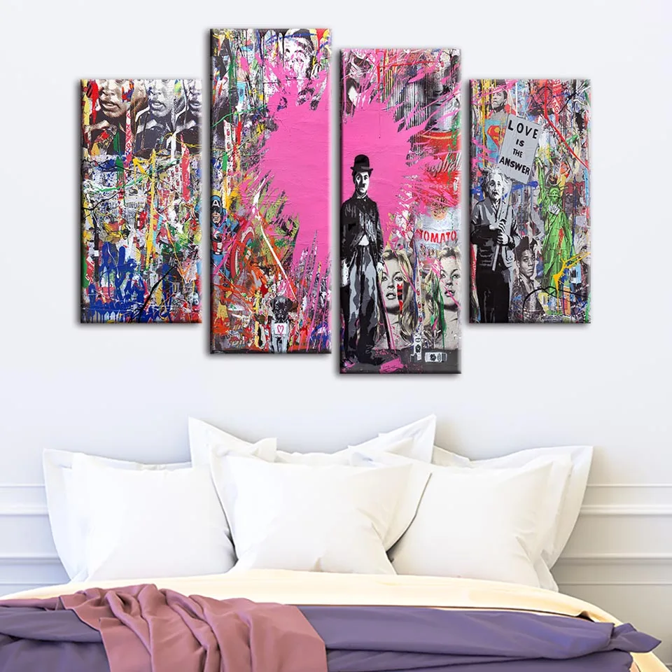 Холст HD печатная картина домашний Декор стены Искусство граффити персонажи
