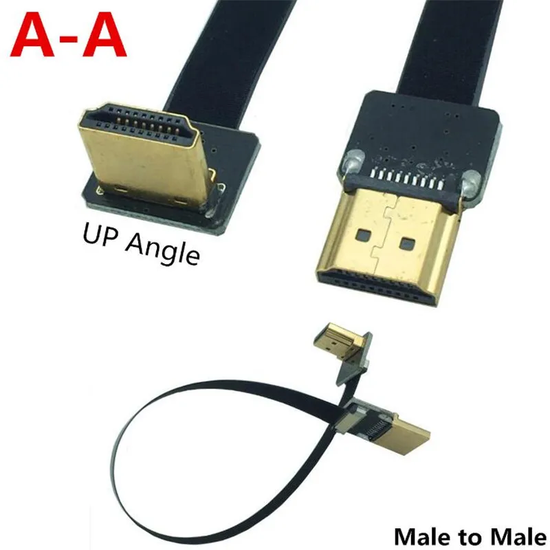 

FPV HDMI-совместимый плоский кабель с углом вверх 90 градусов штекер-HDMI-совместимый штекер HDTV FPC для мультикоптера аэрофотосъемки