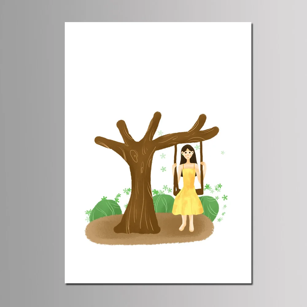 Baby Boy Girl Baptism Party Favor DIY Fingerprint Tree Guest Book Kids Birthday Gift Event Decor Customized Canvas Painting - Цвет: KD-46