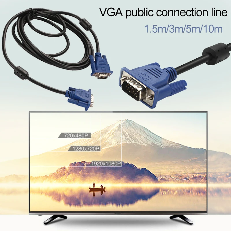 BCMaster 15pin 1 5 м портативный VGA кабель видео Линия для компьютерного проектора ультра