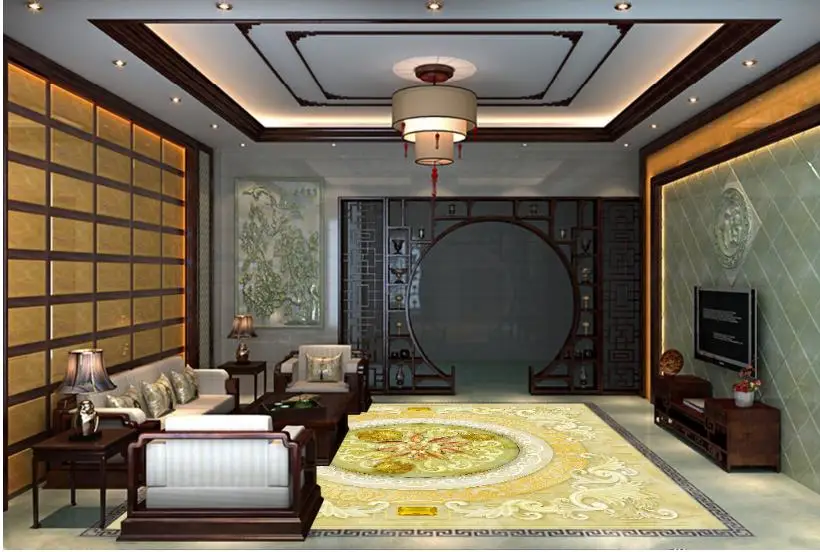 3D Floor Nine Fish Figure Marble Photo Wallpaper Flooring Wall Household Mural Rolls For Livingroom Hotel Mall Bedroom | Обустройство