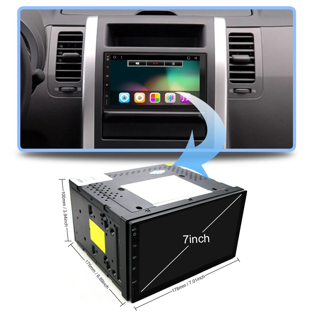 Eunavi 7 '&#x271024*600 HD 2 din android 8 1 TDA7851 Автомагнитола мультимедийный плеер 2din gps