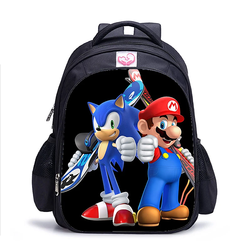 16 дюймов Mario Sonic Boom Hedgehogs детские школьные сумки ортопедический рюкзак детский школьный рюкзак для мальчиков Mochila Infantil сумки с рисунком
