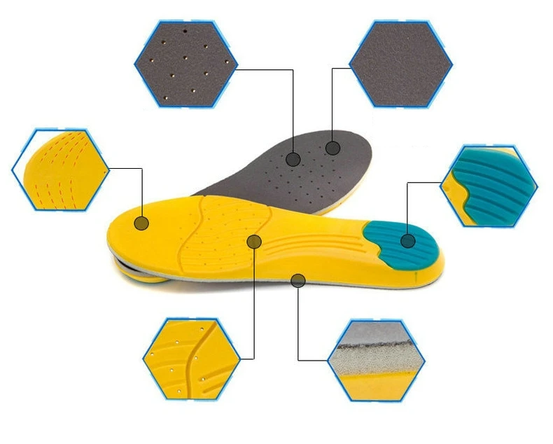 Sport Insoles Shoes Insole Sweat Absorption Pads Running Sport Shoe Inserts Breathable Memory Foam Insoles Foot Care Unisex HD1