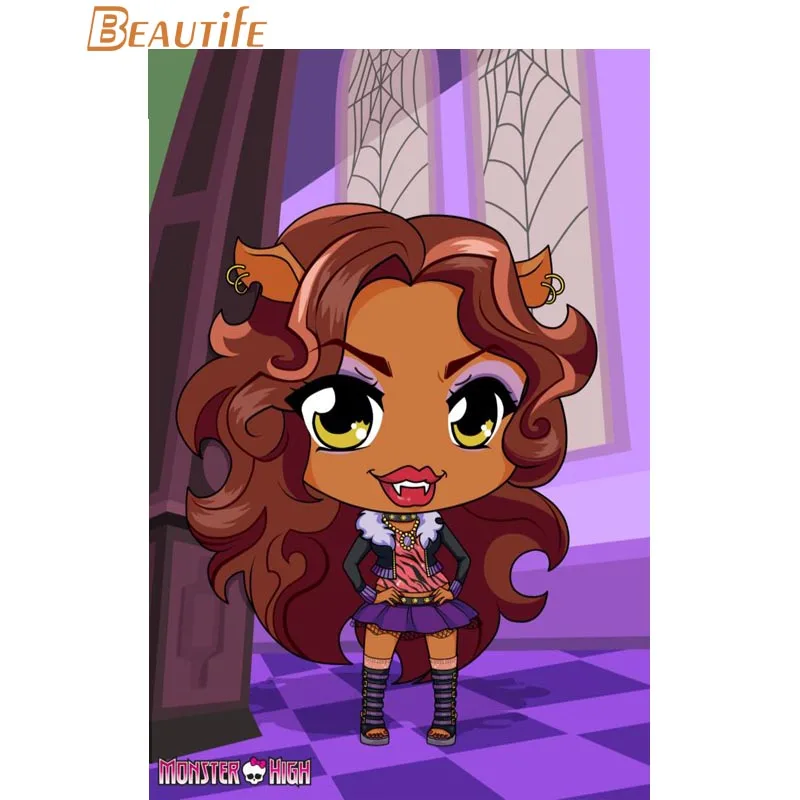 Monster High 5 плакат ткань Шелковый украшения дома настенный художественный тканевый