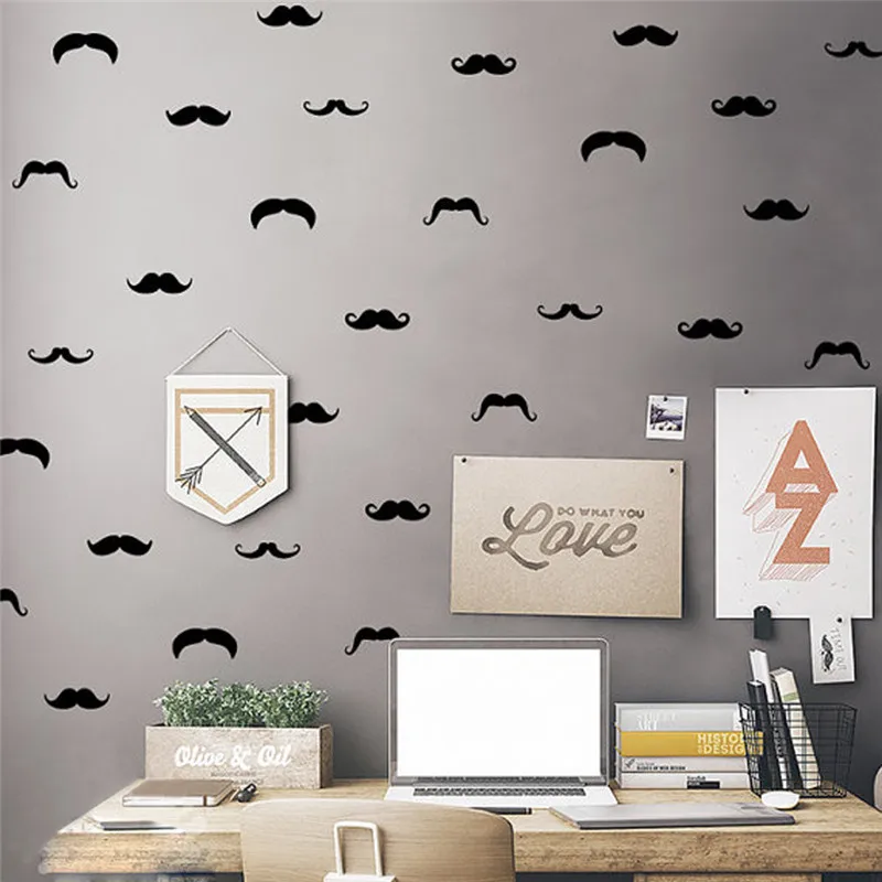 YRHCD INS стильные Экологичные виниловые наклейки с бородой DIY настенные Стикеры для