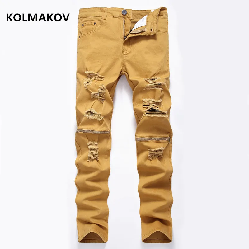 

2019 spring New style high quality casual Fashion Classics broken hole Jeans,men's Denim Pants ,Casual jeans men size 28-42