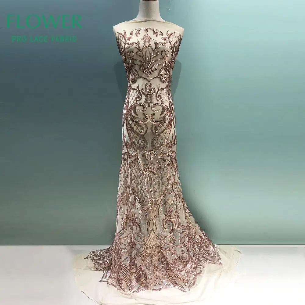 White Color Seuined Embroidered Guipure Mesh Tulle Lace Fabrics 2019 High Quality African Indian Women Wedding Prom Dress Fabric | Дом и сад