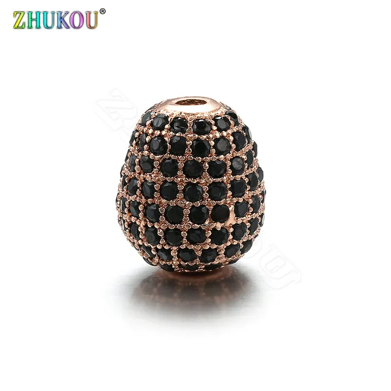 ZHUKOU 10 мм * 12 латунные кубические циркониевые круглые бусины для DIY ювелирных