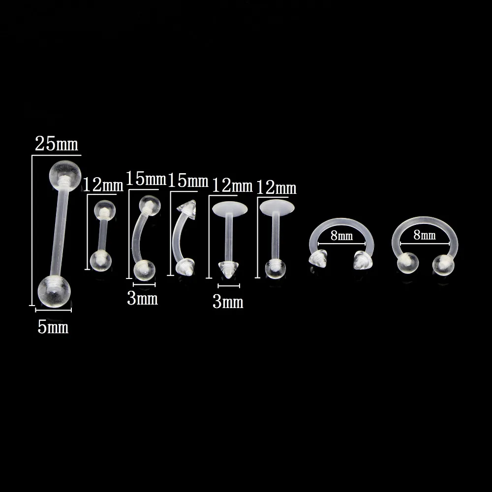 24 шт./компл. новые нос кольцо прозрачный Ультрафиолетовый Акриловый пирсинг