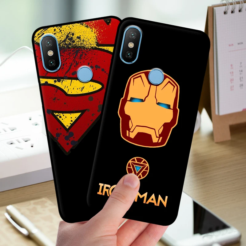 mosirui for Xiaomi Mi 6X A1 case Silicone Cover soft shell Back in fitted phone Marvel Comics Spider Iron Thor Man |
