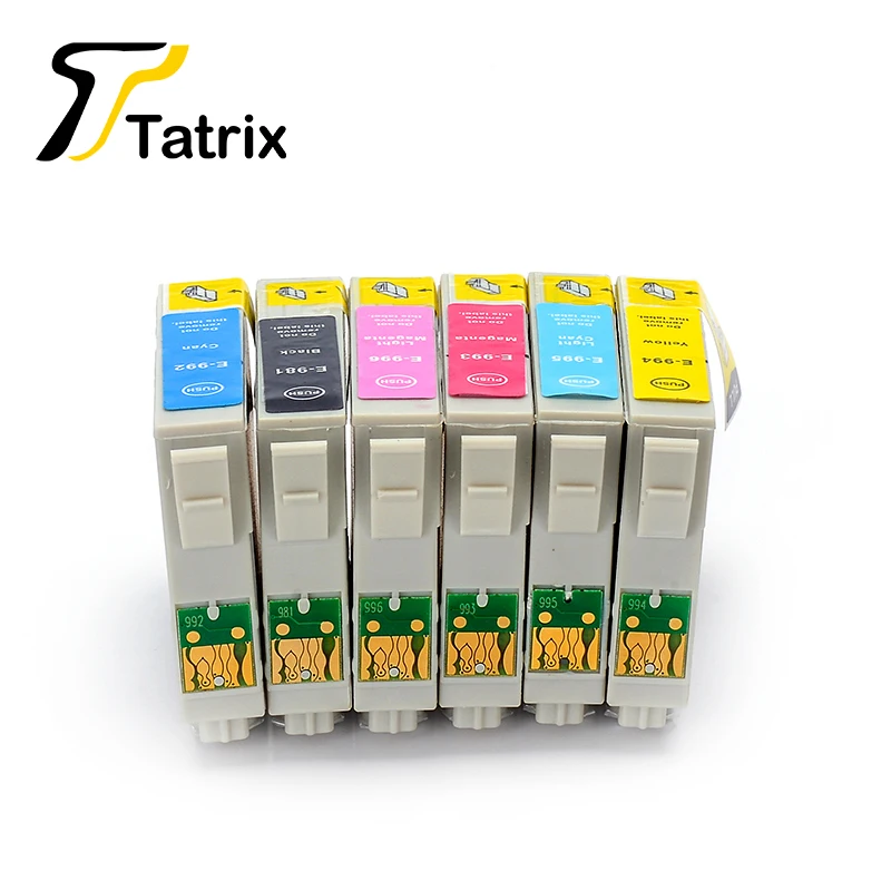 Чернильный картридж Tatrix для T0981 T0982 T0983 T0984 T0985 T0986 с чипом автосброса совместим Epson