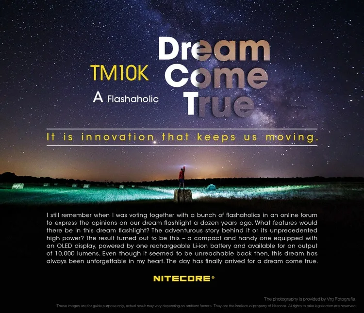 NITECORE TINI MONSTER Spotlight TM10K 10000 лм перезаряжаемый 6LED фонарик включает 4800 мАч литий-ионный аккумулятор прожектор