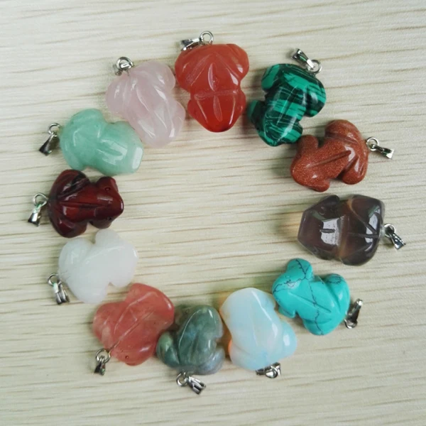 Подвески в виде лягушки из натурального камня модные ювелирные изделия подвеска