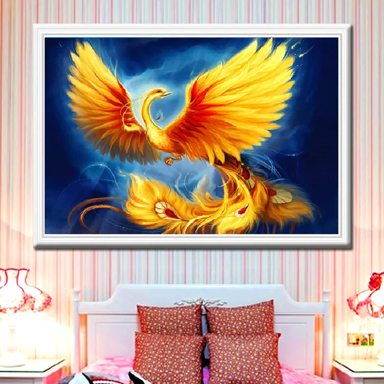 Стразы DIY пластиковые поделки алмазная картина Феникс квадратная Алмазная