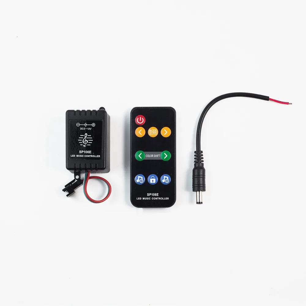 WS2812B светодио дный музыка контроллер звуковая активация Беспроводной RF пульт