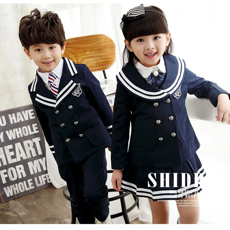 

Children'suniforms England Korean boys and girls uniforms autumn and winter suits primary and secondary school costumes two sets