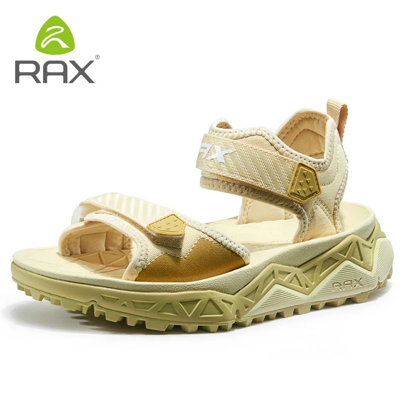 Light yellow men RAX/мужские спортивные сандалии; летние пляжные сандалии для мужчин; Водонепроницаемая Обувь для треккинга; Мужская дышащая обувь; женская обувь для рыбалки; быстрая обувь - Цвет: Light yellow men