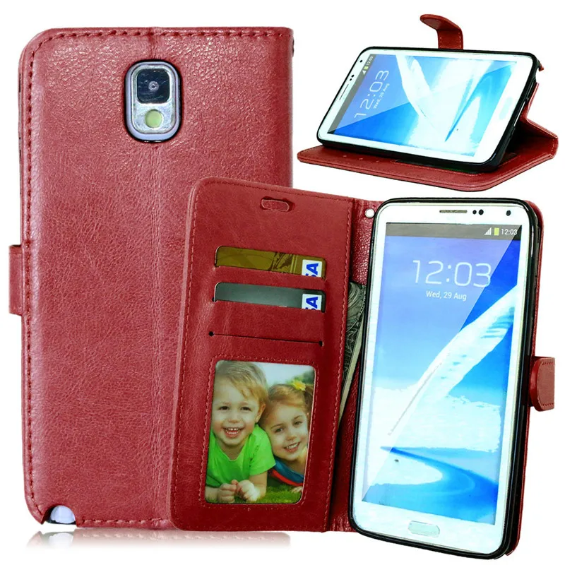 Флип чехол Crazy Horse в стиле ретро для Samsung Galaxy Note 3 N9000 кошелек из искусственной кожи