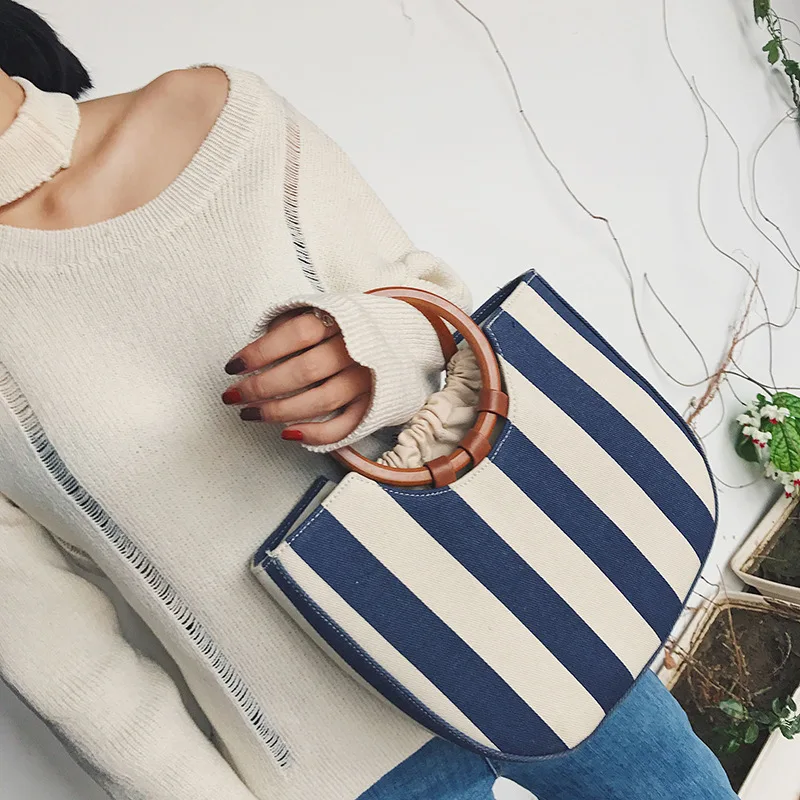 Adiyate Полосатый соломы SAC De Plage Бич известный сцепления бренд Bamboo Сумки бамбук