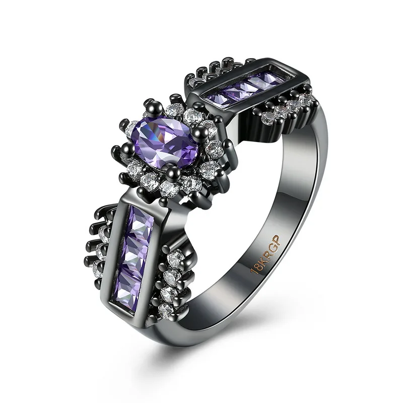 Удивительные черный пистолет Цвет Овальные бриллиантовой огранки кубический